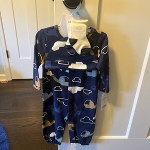 Carter's Navy and White Car Print Pajama Set
